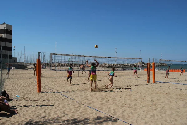 Beachvolleyball Ist Das Sommerspiel Schlechthin Zumindest Italien Weil Strand Gespielt — Stockfoto