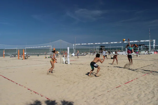 Beach Volleyball Summer Game Par Excellence Least Italy Because Played — Stock Photo, Image