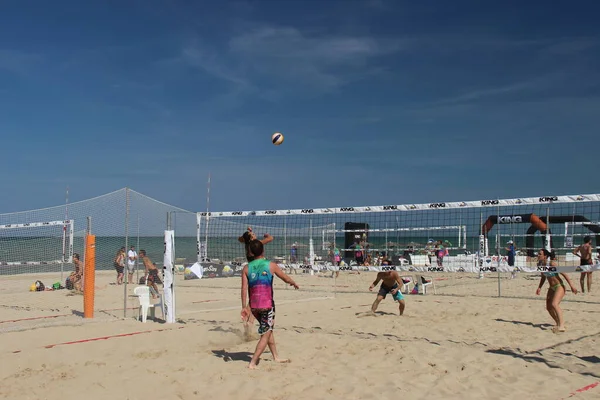 Beach Volleyball Summer Game Par Excellence Least Italy Because Played — Foto de Stock