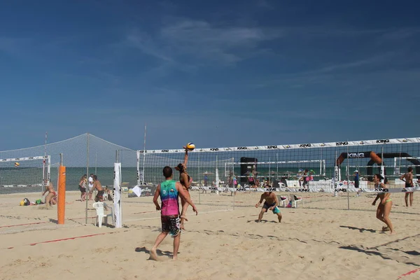 Voleibol Playa Juego Verano Por Excelencia Menos Italia Porque Juega —  Fotos de Stock