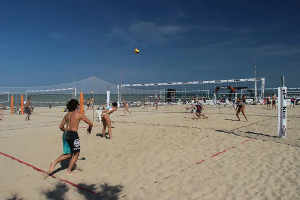 Beach Volleyball Summer Game Par Excellence Least Italy Because Played — Stock Photo, Image