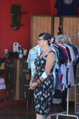 People vintage, is an international music festival focusing on 1950s American music and culture. In the photo: girl dressed in vintage 50s style