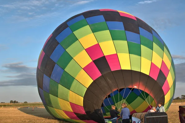 Ballon Air Chaud Coloré Cours Gonflage — Photo
