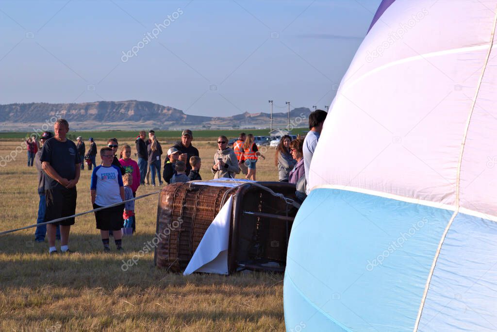 Hot Air Balloons 2021 National Championship event setting down on top of a cornfield in rural Nebraska