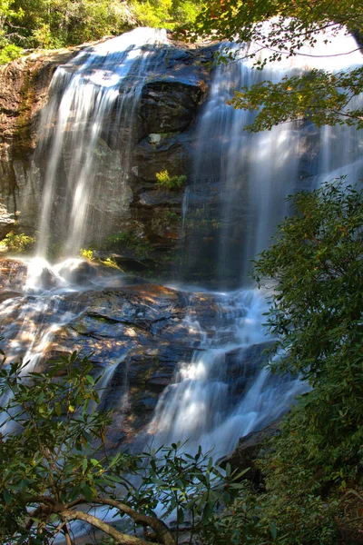 Herfst Kleuren Van Water Falls Van North Carolina — Stockfoto