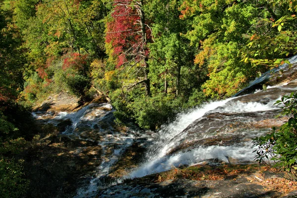 Colores Caída Las Caídas Agua Carolina Del Norte — Foto de Stock