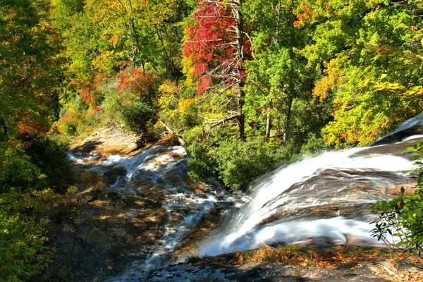 Colores Caída Las Caídas Agua Carolina Del Norte — Foto de Stock