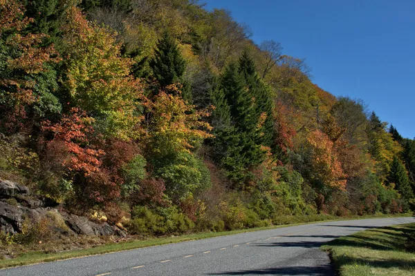 Scénická Barva Pádu Blue Ridge Parkway — Stock fotografie