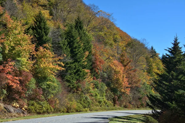 Scénická Barva Pádu Blue Ridge Parkway — Stock fotografie