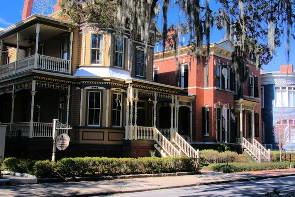 Colorful Homes Buildings Savanna Georgia — Stock Photo, Image