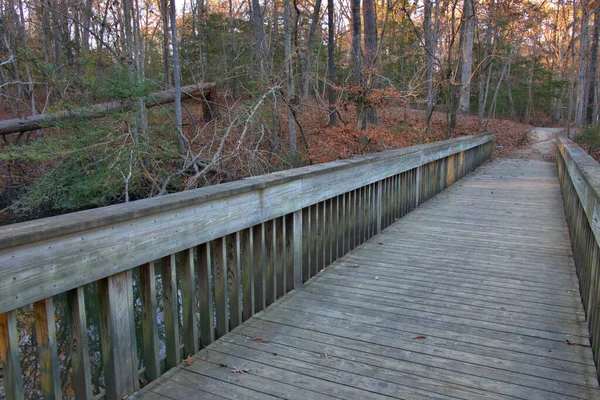 Fából Készült Gyalogos Híd Egy Patakon Keresztül Appalache Hegységben — Stock Fotó