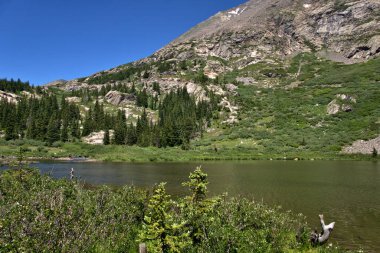 Cold Crystal clear water in a mountain top lake
