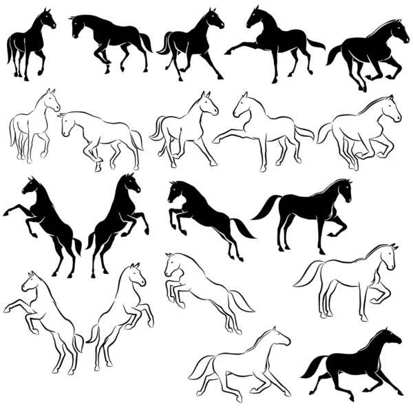 Набор лошадей — стоковый вектор