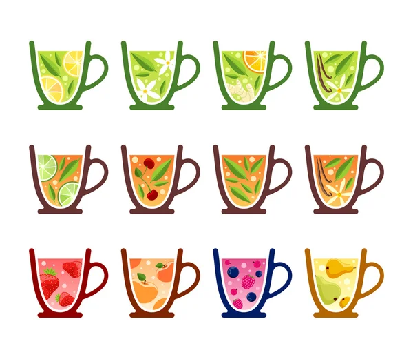 Tazas de té — Vector de stock