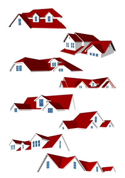 Collezione di tetti — Vettoriale Stock