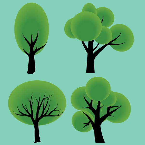 Dört ağaç — Stok Vektör