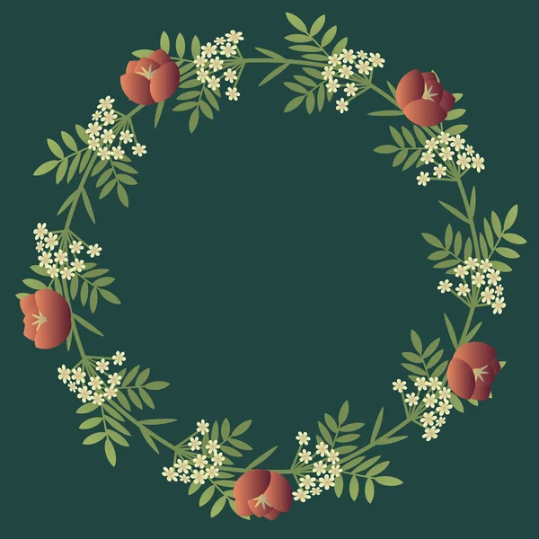Floral decorative wreath — Stock Vector