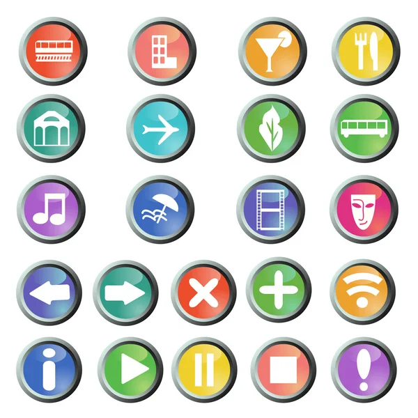 Travel buttons — Stock Vector