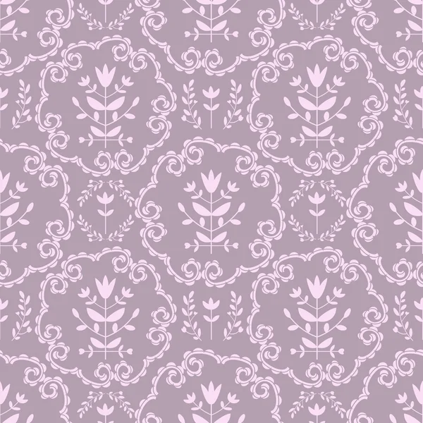 ピンクのダマスク織パターン — ストックベクタ