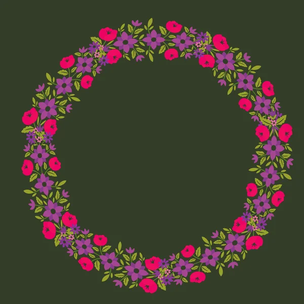 Floral wreath — Stock Vector