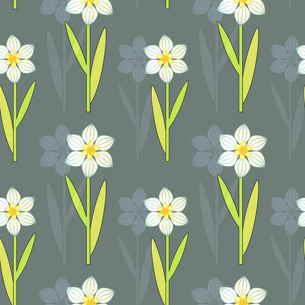 水仙の花のパターン — ストックベクタ