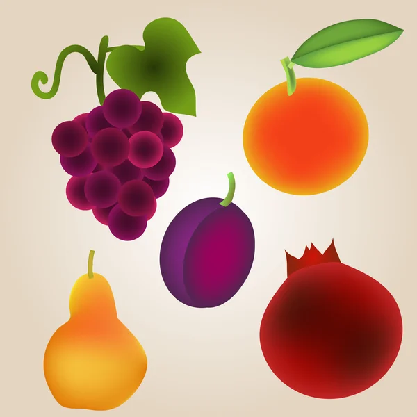 Conjunto de frutas — Vector de stock