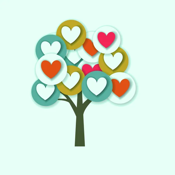 Árbol de corazones — Vector de stock