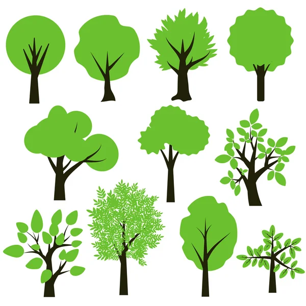 Bomen ingesteld — Stockvector