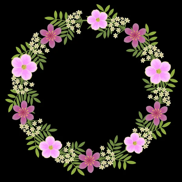Flowerting wreath — Stock Vector