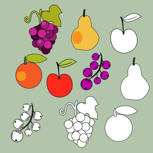 Fruit ingesteld — Stockvector