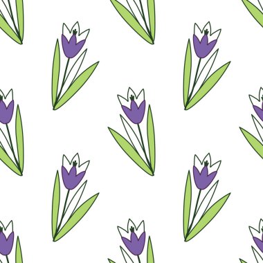 Dekoratif çiçeklerle kusursuz desen