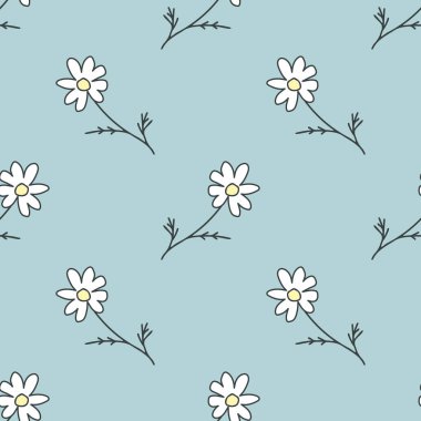 Dekoratif çiçeklerle kusursuz desen