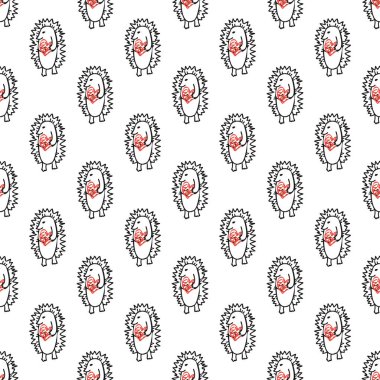 Kalbinde kusursuz kirpi deseni var.