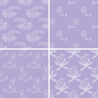 Dekoratif çiçeklerle Dikişsiz desen