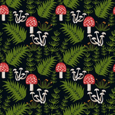 Kusursuz orman bitki vektör deseni