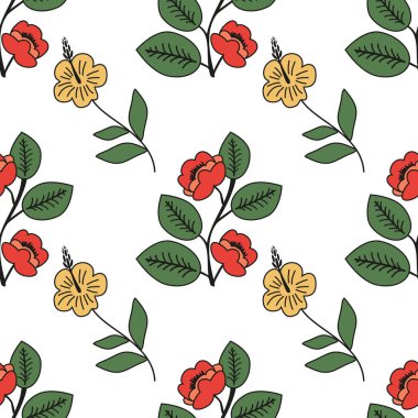 Kusursuz çiçek desenli vektör deseni