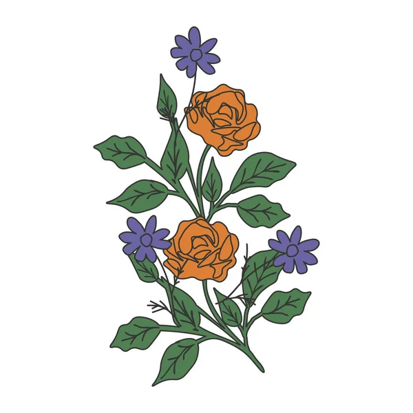 Isolate Decorative Vector Floral Bunch — Stok Vektör