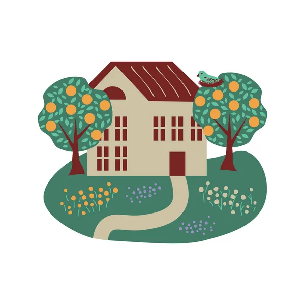 Isolated Simple Vector House Illustration — Stockvector
