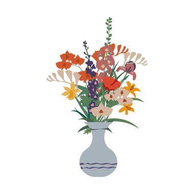 İzole vektör çiçekleri dekoratif demet