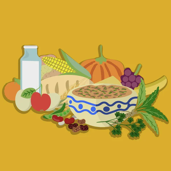 Alimento Saludable Vector Simple Ilustración — Vector de stock