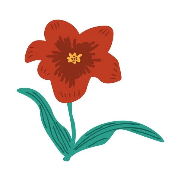 Illustration Vectorielle Fleurs Rouges Isolées — Image vectorielle