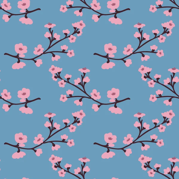 Naadloze Bloemen Sakura Vector Patroon — Stockvector
