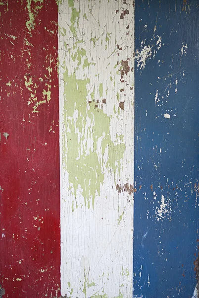 Rosso bianco e blu Peeling Paint — Foto Stock