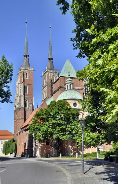 Catedral gótica em Wroclaw, Polonia — Fotografia de Stock