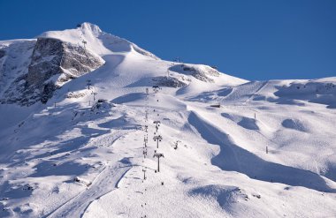 gün batımında Hintertux buzul