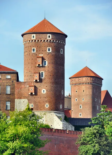 Torres no Castelo Wawel — Fotografia de Stock