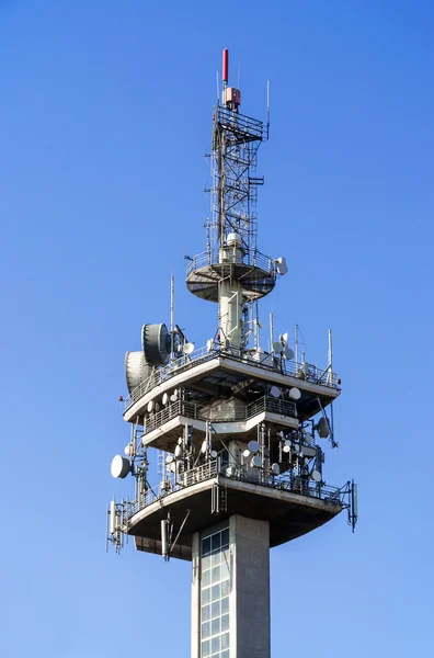 Antennas on TV Tower — Stock Photo, Image