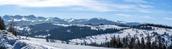 Ευρύ Πανόραμα Των Βουνών Tatra Δυτικό Τμήμα Χειμώνα Θέα Από — Φωτογραφία Αρχείου