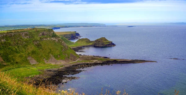 Panorama Atlantic Coastline Northern Ireland Giant Causeway Unique Natural Geological — Photo