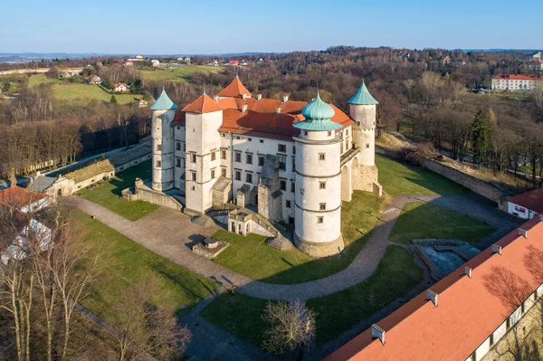 Polska Renesansowy Częściowo Barokowy Zamek Wzgórzu Nowym Wisniczu Obecnie Własnością — Zdjęcie stockowe